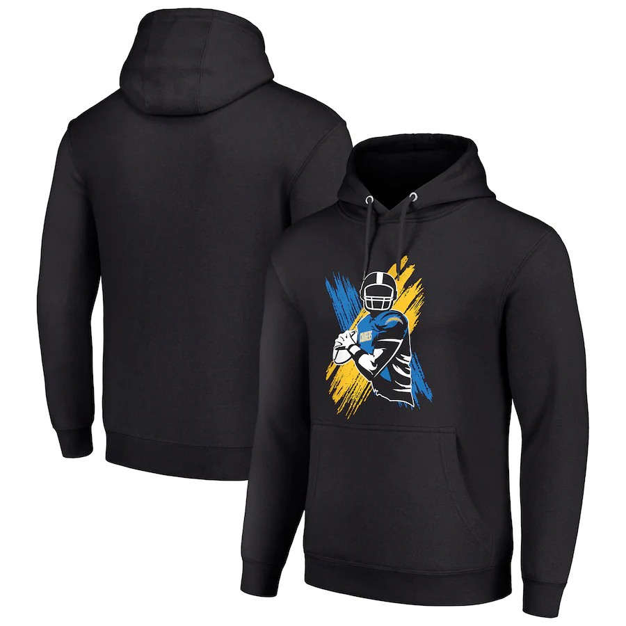 Men los angeles chargers black 2024 NFL hoodie